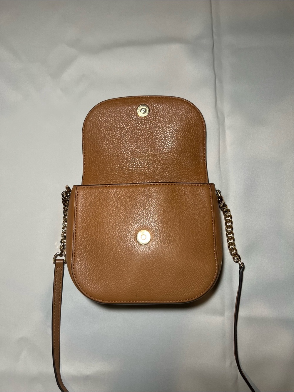 Michael Kors Tan Pebbled Leather Crossbody Bag | Gold Hardware - Picture 3 of 16